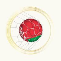 Belarus scoring goal, abstract football symbol with illustration of Belarus ball in soccer net. vector