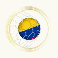 Colombia puntuación meta, resumen fútbol americano símbolo con ilustración de Colombia pelota en fútbol neto. vector