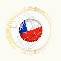 Chile puntuación meta, resumen fútbol americano símbolo con ilustración de Chile pelota en fútbol neto. vector