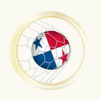 Panama scoring goal, abstract football symbol with illustration of Panama ball in soccer net. vector
