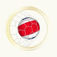 Costa Rica scoring goal, abstract football symbol with illustration of Costa Rica ball in soccer net. vector