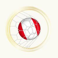 Perú puntuación meta, resumen fútbol americano símbolo con ilustración de Perú pelota en fútbol neto. vector