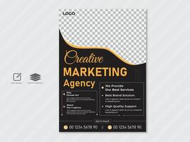 Creative corporate business flyer design template for a digital marketing company or agency vector