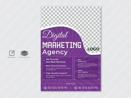 Creative corporate business flyer design template for a digital marketing company or agency. vector