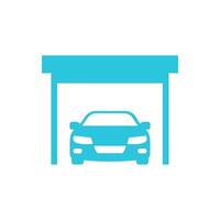 coche reparar Servicio frente ver icono. desde azul icono colocar. vector