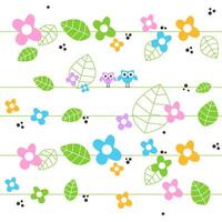 Spring Seamless colorful pattern with owls vector