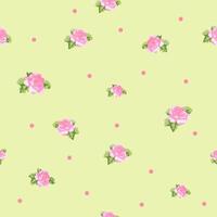 Rose and dots, seamless pattern vector
