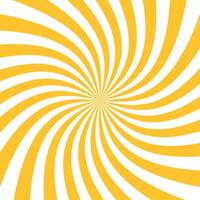 Yellow Sun rays background. Radial swirl abstract lines background, light vector