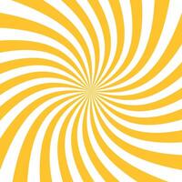 Yellow Sun rays background. Radial swirl abstract lines background, light vector