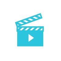 Movie, camera action icon. Isolated on white background. From blue icon set vector