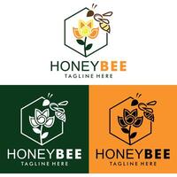 ilustración de diseño de logotipo de abeja de miel vector