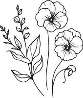 minimalista dulce guisante tatuaje dibujos, dulce guisante flor colorante paginas para niños, mano dibujado dulce guisante flores, pequeño dulce guisante tatuaje dibujos, negro y blanco dulce guisante flor línea Arte vector
