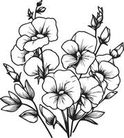 Sweet pea April birth flower drawing tattoo, April birth flower tattoo designs, April birth flower sweet pea coloring pages, Aprilapril birth flower birth flower tattoo black and white vector