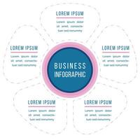 Infographics design 5 steps, objects, elements or options infographics template vector