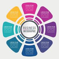 Infographics design 8 options or steps business information circle template vector