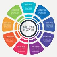 Infographic circle design 9 steps, objects, options or elements business information colorful vector