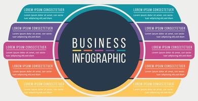 Infographics 5 Options comparison 10 steps information design template vector