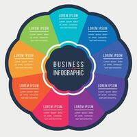 infografía diseño circulo 9 9 pasos o opciones negocio información de colores modelo vector