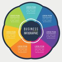 7 Steps infographic circle design template for business information 7 objects vector