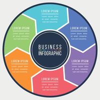 Infographic circle design 6 steps, objects, options or elements business information colorful vector