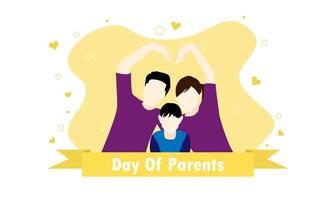 conmemorar padres' día. padre, madre y hija vector