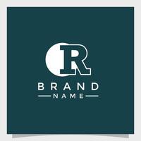 Luxury flat logo Moonlit R vector