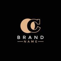 Luxury letter C with glowing moon vector