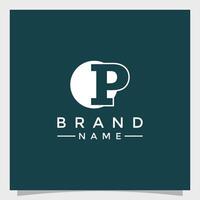 Luxury flat logo Moonlit P vector