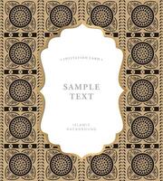 festive islamic frame template features a vibrant pattern of blooming flowers in a rich gold color vector