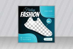 Fashion shoes brand product Social media banner post template, Shoe ad Banner Design, Sneaker special sale square web banner vector