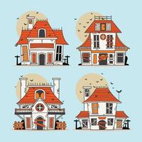 halloween house illustration vector