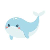 Hand drawn cute whale. Marine life animals. Template for stickers, baby shower, greeting cards and invitation. vector