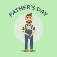 Father Day with Character of Dad with Bandage Injured Hand Symbolizing Sacrifice vector