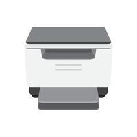 Realistic printer and scanner on white background. vector