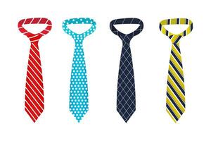 Set of necktie multicolor design isolated on white background. Illustration EPS 10. vector