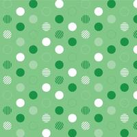 Green geometric seamless pattern with green and white dots vector