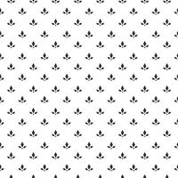 Simple seamless pattern with black geometric flowers on white background vector