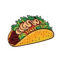 ilustración de comida rápida de taco vector