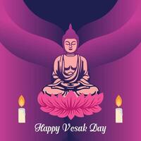 Flat vertical poster template for vesak day illustration festival celebration social media post and vesak day Banner vector