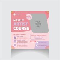 Makeup artist masterclass social media post vector