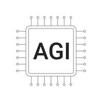 Artificial general intelligence symbol. AGI sign. vector