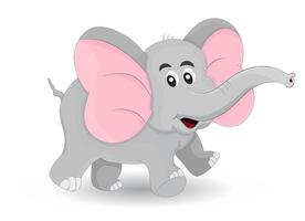 linda dibujos animados gris elefante sonriente vector