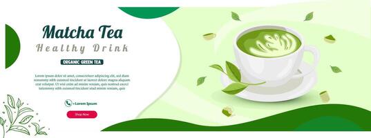 Matcha Tea Banner Template vector
