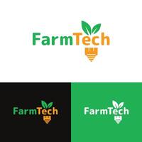 agricultura tecnología logo diseño modelo vector