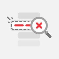 search no result, information or data not found in the list concept illustration flat design. simple modern graphic element for empty state ui, infographic, icon vector