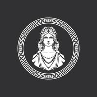 Ancient Greek Goddess of love and beauty Aphrodite logo icon illustration design vector