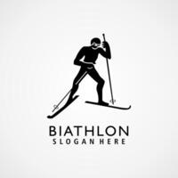 biatlón logo diseño ilustración vector