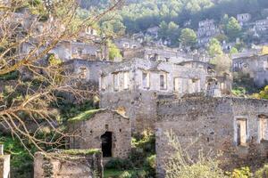 Ancient Greek broken city Kayakoy near to Oludeniz, Turkey. photo