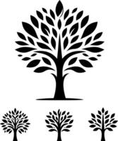 árbol siluetas ilustración icono vector