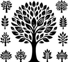 Tree Silhouettes Illustration Icon vector